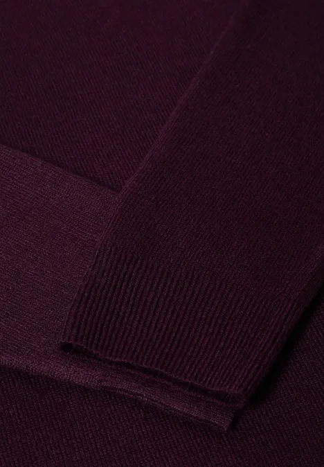 Kuscheliges Rollkragen Kleid eggplant red