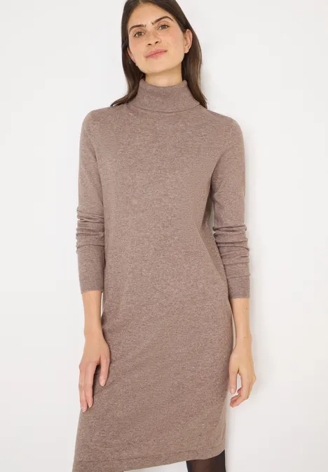 Kuscheliges Rollkragen Kleid chocolate mousse melange