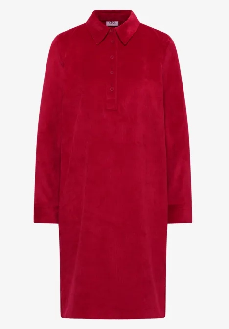 Corduroy jurk in effen kleur beaujolais red