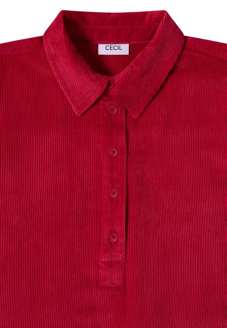 Corduroy jurk in effen kleur beaujolais red