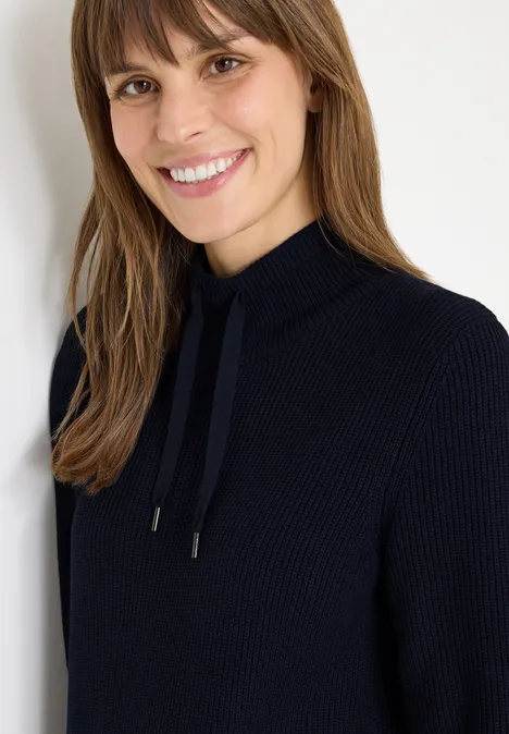 Cosy geribde jurk urban dark blue Cosy geribde jurk urban dark blue