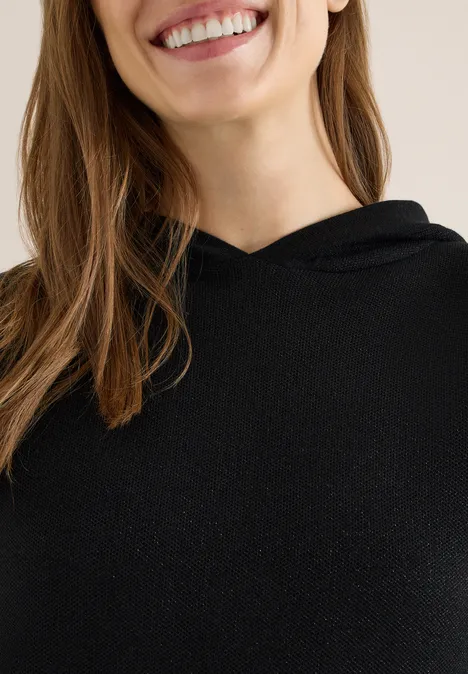 Glitterjurk met capuchon Black