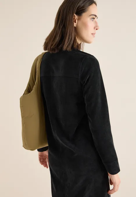 Cordkleid mit Zipper Black Cordkleid mit Zipper Black