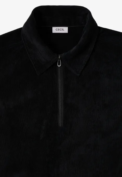 Cordkleid mit Zipper Black Cordkleid mit Zipper Black