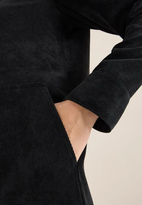 Cordkleid mit Zipper Black Cordkleid mit Zipper Black