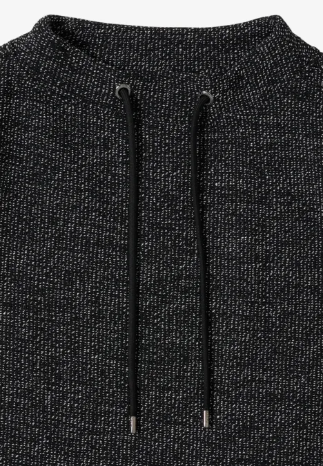 Peper en zout look jurk Black