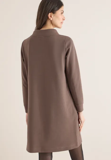 Jurk in effen kleur urban taupe
