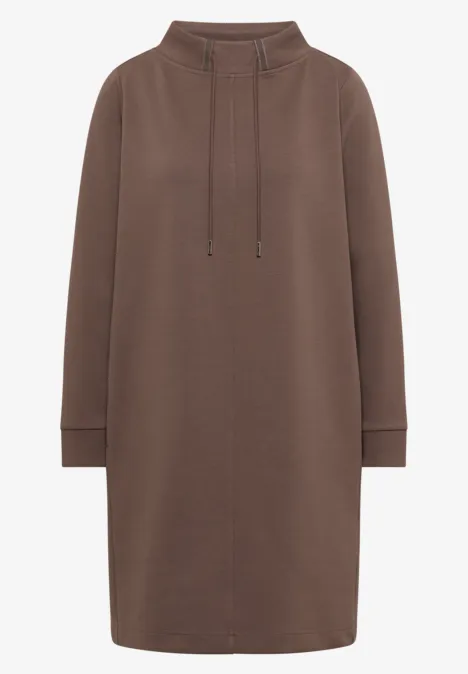 Jurk in effen kleur urban taupe
