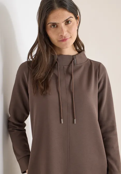 Jurk in effen kleur urban taupe
