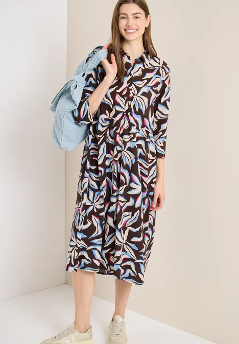 Kleid mit floralem Muster macchiato brown Kleid mit floralem Muster macchiato brown