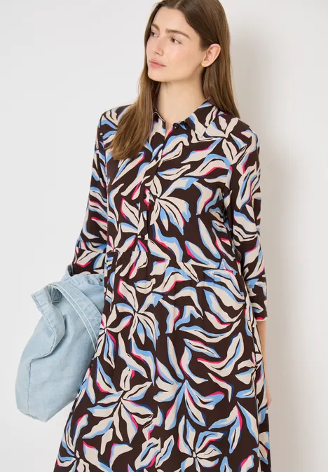 Kleid mit floralem Muster macchiato brown Kleid mit floralem Muster macchiato brown
