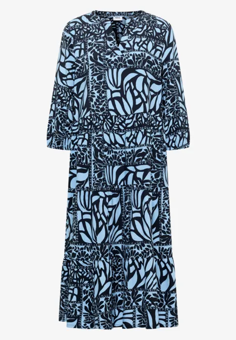 Robe midi avec imprimé patchwork universal blue