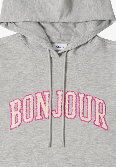 Knielange hoodiejurk milky grey melange