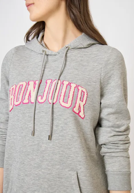 Knielange hoodiejurk milky grey melange