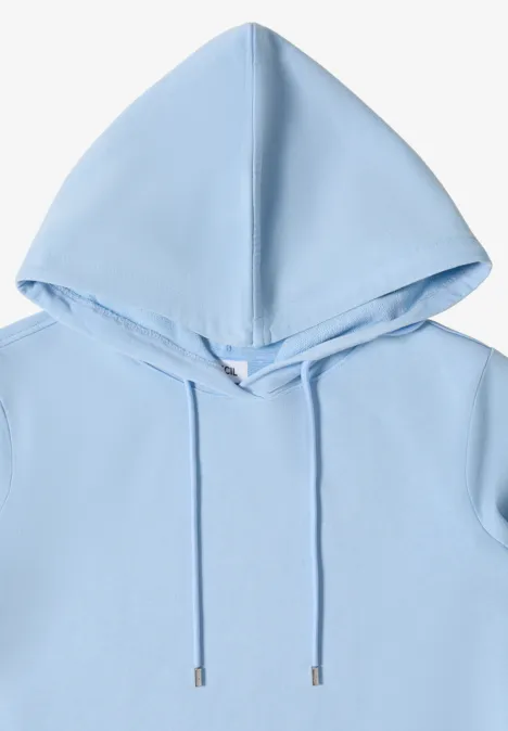 Knielanges Kleid mit Kapuze fresh water blue