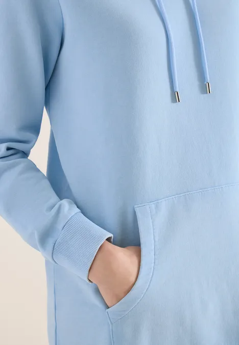 Knielanges Kleid mit Kapuze fresh water blue