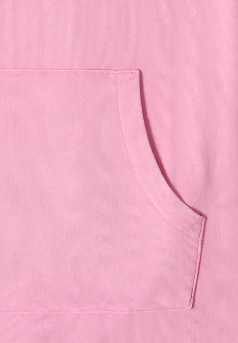 Knielanges Kleid mit Kapuze flamingo rose