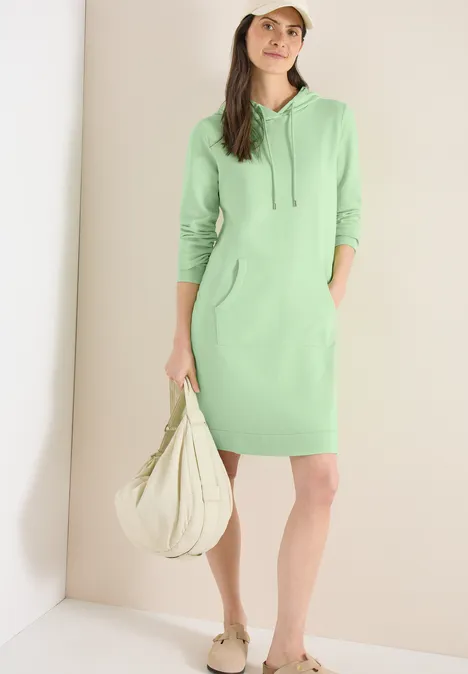 Knielanges Kleid mit Kapuze juicy lime