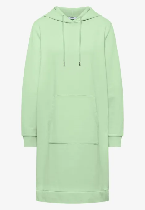 Knielange jurk met capuchon juicy lime