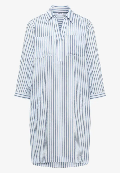 Robe à rayures, longueur genou sporty denim blue