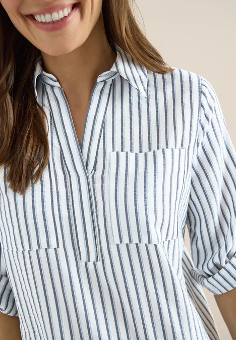 Robe à rayures, longueur genou sporty denim blue