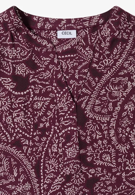 Knielanges Kleid mit Paisleymuster sweet grape red