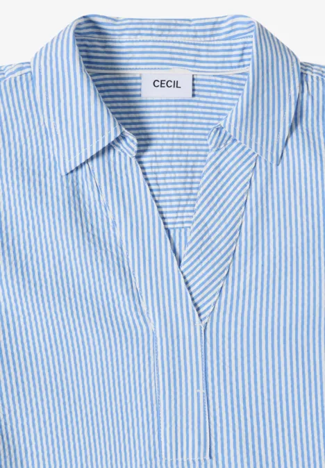 Knielanges Kleid in Seersuckerqualität blouse blue