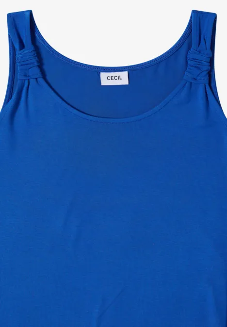 Blauw mouwloos topje met ronde hals