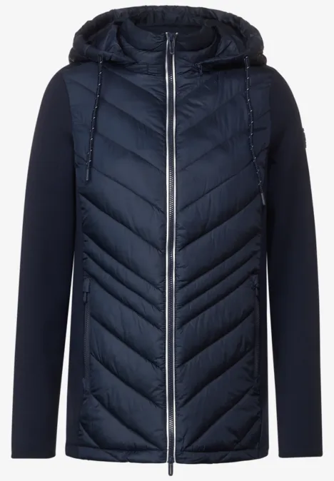 Article_Veste tissu scuba mélangé deep blue