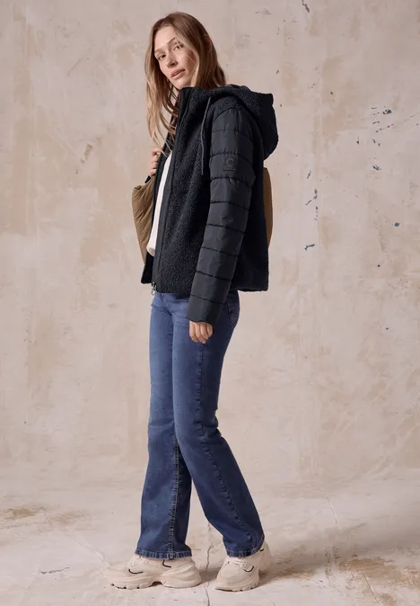 Teddyjas met capuchon dark navy blue