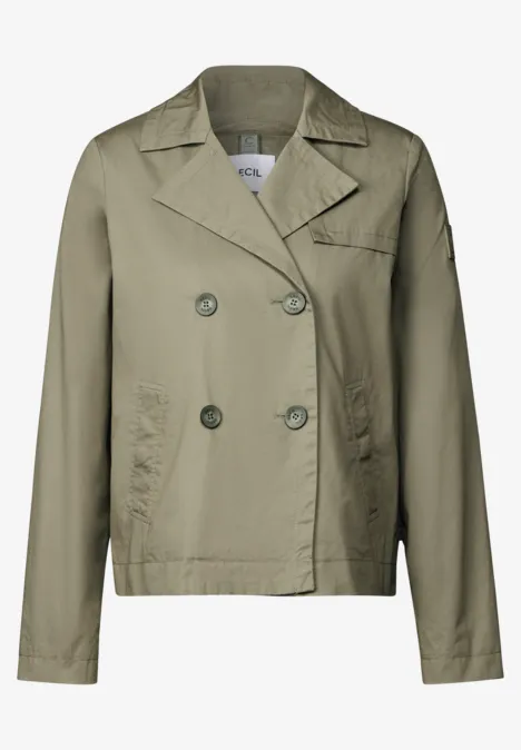 Kurze Trenchcoat smooth khaki