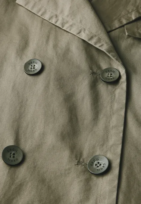 Kurze Trenchcoat smooth khaki