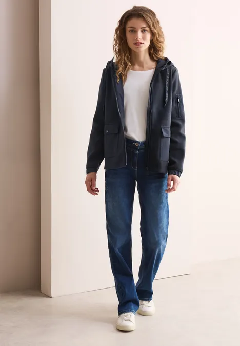 Strukturmix Jacke dark navy blue
