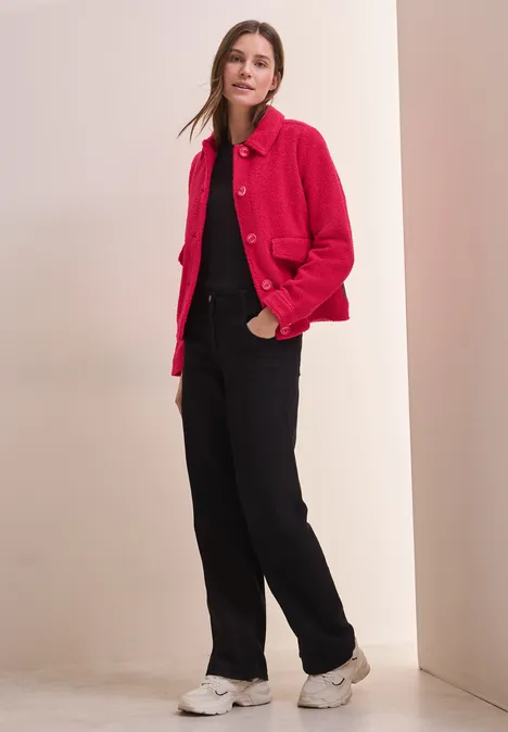 Jacke in Woll-Optik granita red
