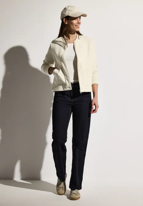 Wollen blouson beige meringues