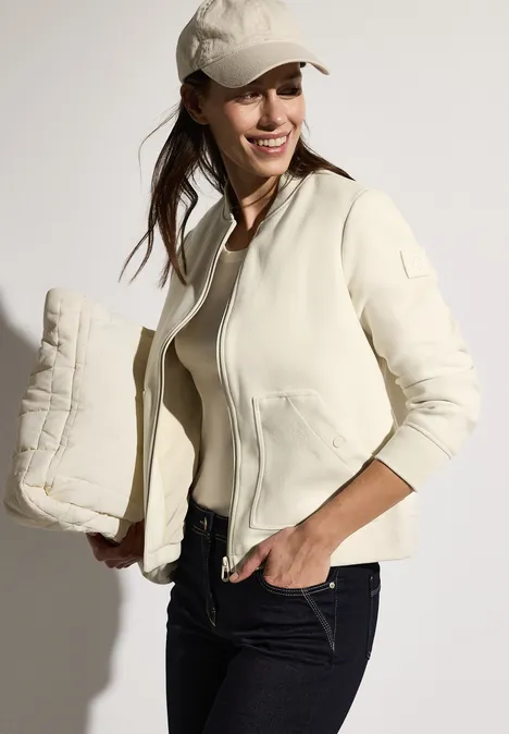 Wollen blouson beige meringues