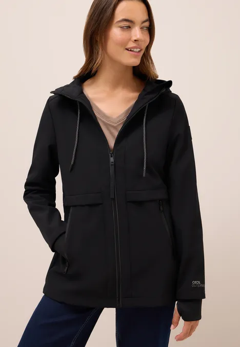 Midi softshell jas Black