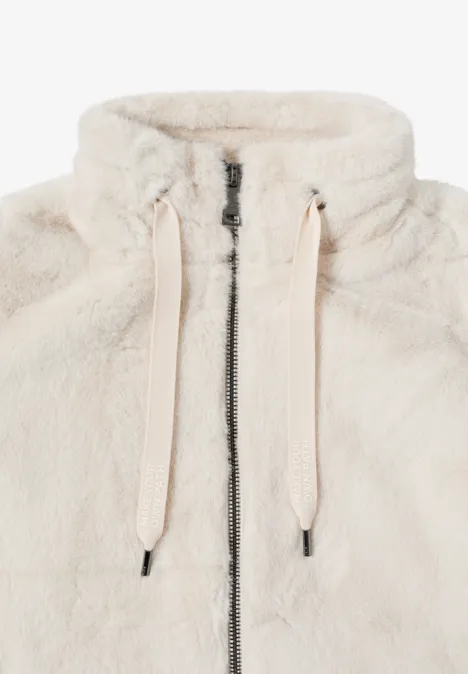 Veste courte en imitation fourrure vanilla white