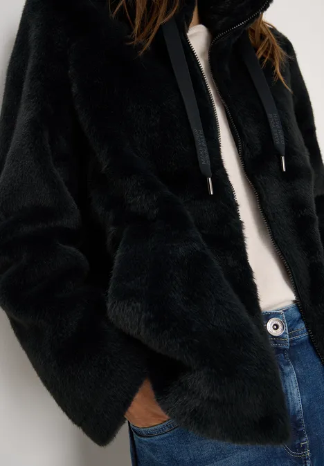 Veste courte en imitation fourrure dark navy blue