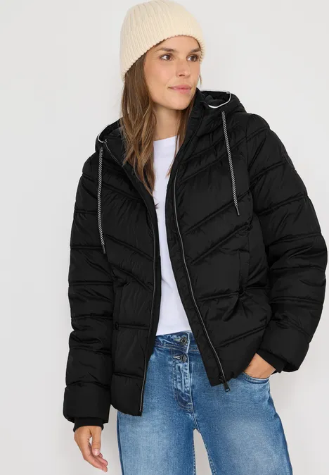 Steppjacke mit Kapuze Black