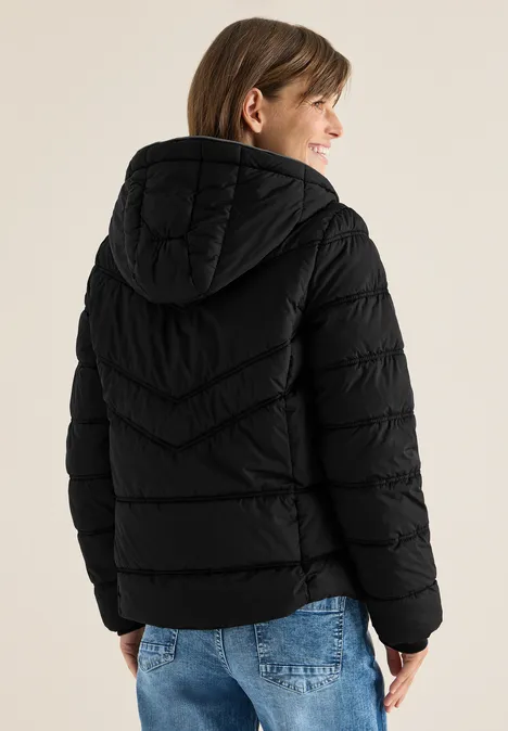 Steppjacke mit Kapuze Black