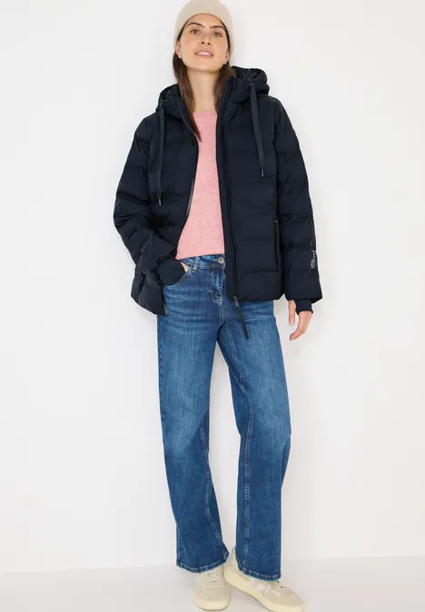 Jas met getapete naden dark navy blue