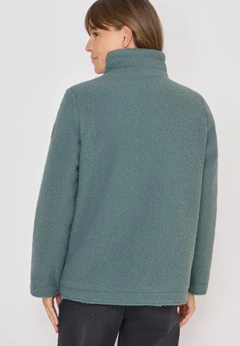 Kuschelige Jacke mit Details ice hill green