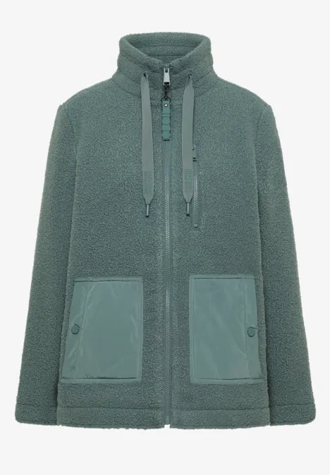 Kuschelige Jacke mit Details ice hill green