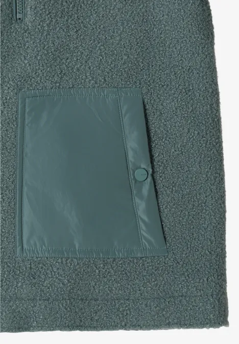 Kuschelige Jacke mit Details ice hill green