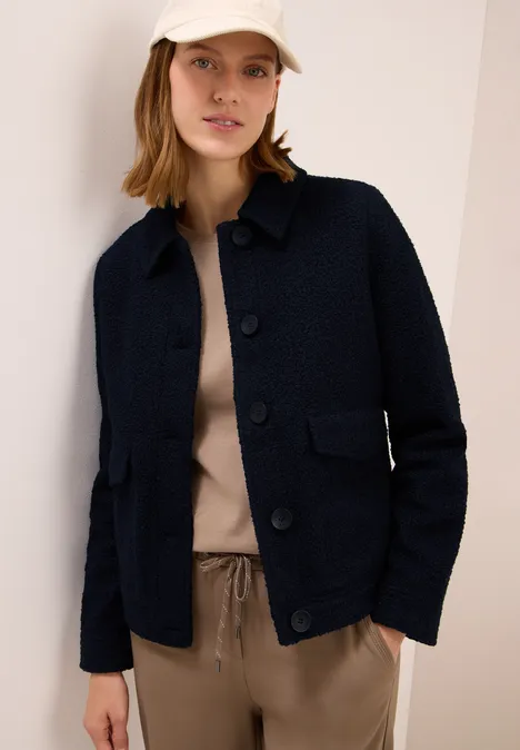 Jacke in Wolloptik dark navy blue