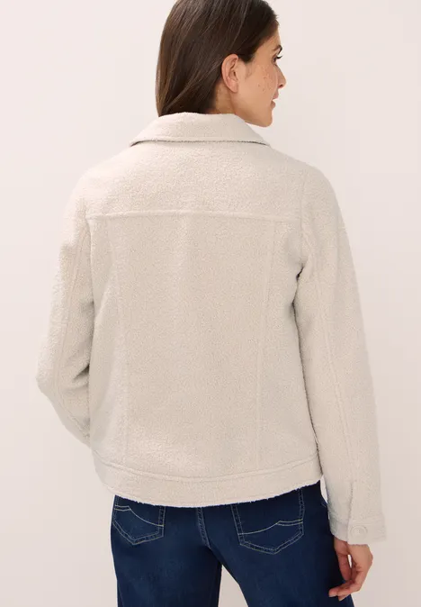Veste en aspect laine teddy vanilla white