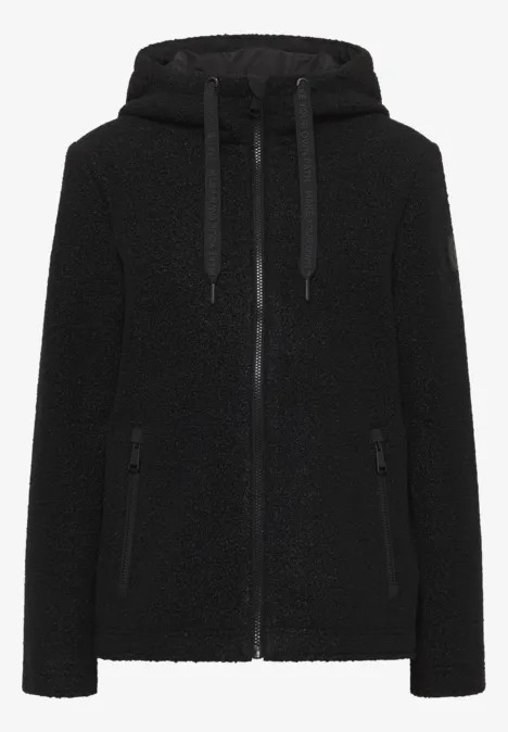 Kurze Wolloptik-Jacke Black