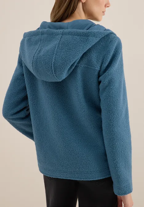 Veste courte en optique laine moonstone blue