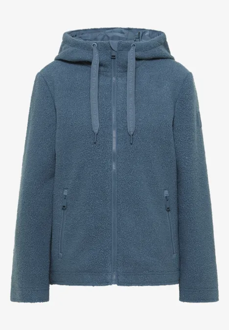 Kurze Wolloptik-Jacke moonstone blue